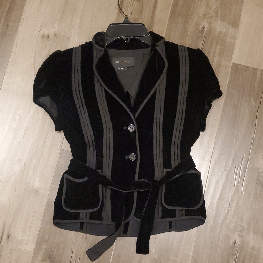 Black Vintage Velvet Blazer with Beautiful Details - Picture 4 of 4